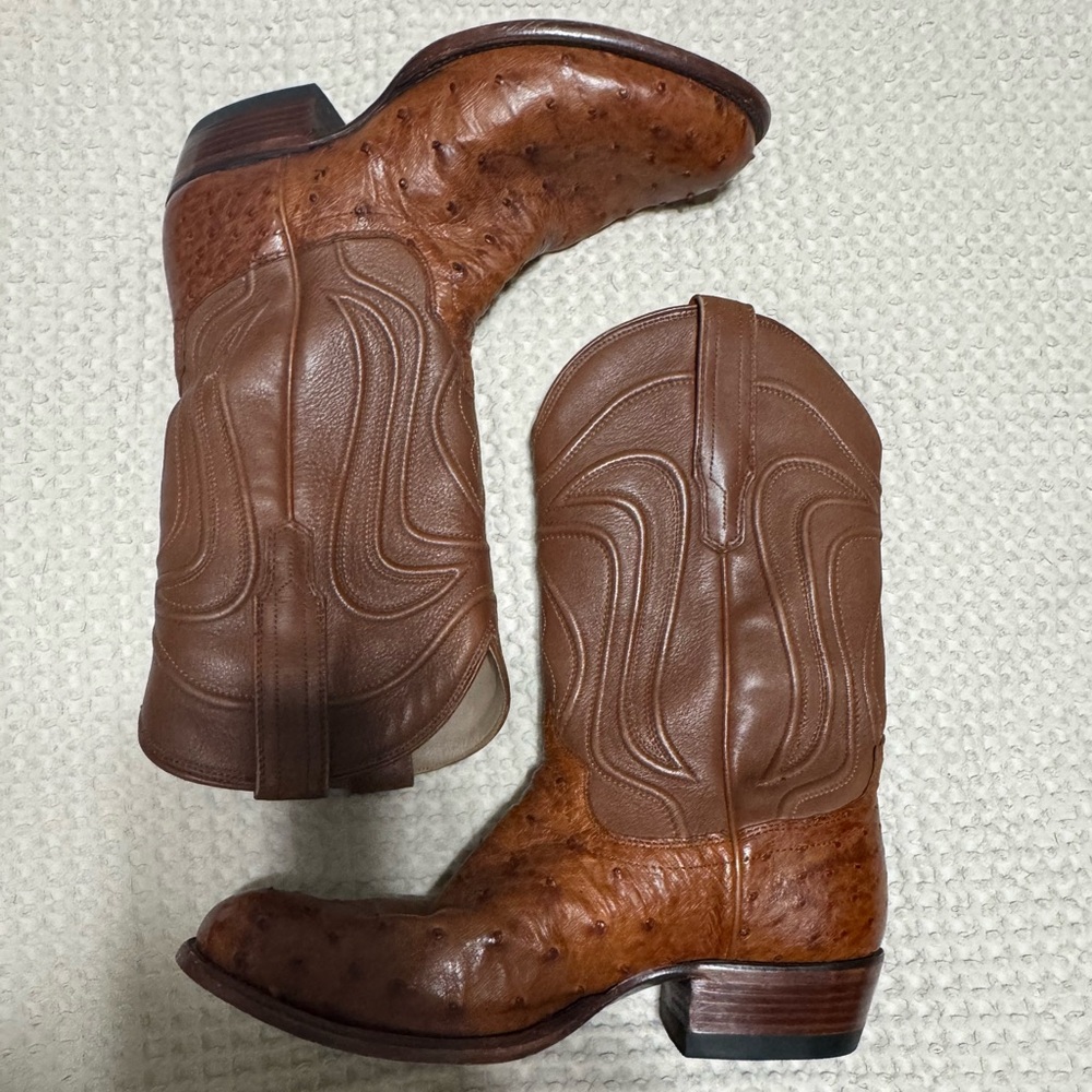 Tecovas The Wyatt Full-Quill Ostrich Leather Cowboy Boot 76ee